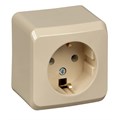 ЭТЮД О/У РОЗЕТКА с заземлением без шторок, 16А, 250B, КРЕМОВЫЙ PA16-003K - фото 13740