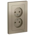 ATLASDESIGN РОЗЕТКА двойная без заземления, 16А, в сборе, ШАМПАНЬ ATN000520 - фото 1487