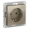 ATLASDESIGN РОЗЕТКА с заземлением без шторок, 16А, механизм, ШАМПАНЬ ATN000543 - фото 1575