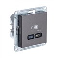 ATLASDESIGN USB РОЗЕТКА тип-С 65Вт высокоскор.заряд. QC, PD, механизм, МОККО ATN000627 - фото 1828