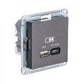 ATLASDESIGN USB РОЗЕТКА A + тип-C 45Вт высокоскор.заряд. QC, PD, механизм, МОККО ATN000629 - фото 1837