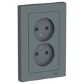 ATLASDESIGN РОЗЕТКА двойная без заземления, 16А, в сборе, ГРИФЕЛЬ ATN000720 - фото 2103