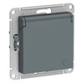ATLASDESIGN РОЗЕТКА с заземлением со шторками с крышкой, 16А, IP20, механизм, ГРИФЕЛЬ ATN000746 - фото 2241