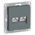 ATLASDESIGN РОЗЕТКА двойная компьютерная RJ45+RJ45 кат. 5e, механизм, ГРИФЕЛЬ ATN000785 - фото 2351