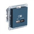 ATLASDESIGN USB РОЗЕТКА A + тип-C 45Вт высокоскор.заряд. QC, PD, механизм, ИЗУМРУД ATN000829 - фото 2485