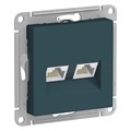 ATLASDESIGN РОЗЕТКА двойная компьютерная RJ45+RJ45 кат. 5e, механизм, ИЗУМРУД ATN000885 - фото 2645