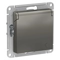 ATLASDESIGN РОЗЕТКА с заземлением со шторками с крышкой, 16А, IP20, механизм, СТАЛЬ ATN000946 - фото 2850