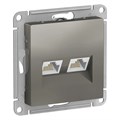 ATLASDESIGN РОЗЕТКА двойная компьютерная RJ45+RJ45 кат. 5e, механизм, СТАЛЬ ATN000985 - фото 2936