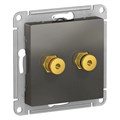 ATLASDESIGN АУДИОРОЗЕТКА двойная, СТАЛЬ ATN000987 - фото 2944