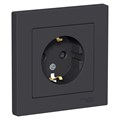 ATLASDESIGN РОЗЕТКА с заземлением со шторками, 16А, в сборе, КАРБОН ATN001044 - фото 3150