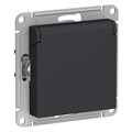 ATLASDESIGN РОЗЕТКА с заземлением со шторками с крышкой, 16А, IP20, механизм, КАРБОН ATN001046 - фото 3181