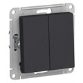 ATLASDESIGN 2-клавишный ВЫКЛЮЧАТЕЛЬ, сх.5, 10АХ, механизм, КАРБОН ATN001051 - фото 3202