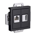 ATLASDESIGN РОЗЕТКА двойная HDMI+RJ45, кат. 5е, механизм, КАРБОН ATN001082 - фото 3279