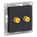 ATLASDESIGN АУДИОРОЗЕТКА двойная, КАРБОН ATN001087 - фото 3298