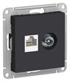 ATLASDESIGN РОЗЕТКА двойная ТВ + компьютерная RJ45 кат. 5e, механизм, КАРБОН ATN001089 - фото 3305