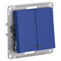 ATLASDESIGN 2-клавишный ВЫКЛЮЧАТЕЛЬ с подсветкой, сх.5а, 10АХ, механизм, АКВАМАРИН ATN001153 - фото 3561