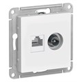 ATLASDESIGN РОЗЕТКА двойная ТВ + компьютерная RJ45 кат. 5e, механизм, БЕЛЫЙ ATN000189 - фото 371