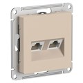 ATLASDESIGN РОЗЕТКА двойная компьютерная RJ45+RJ45 кат. 5e, механизм, ПЕСОЧНЫЙ ATN001285 - фото 3939