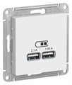 ATLASDESIGN USB РОЗЕТКА A+A, 5В/2,1А, 2х5В/1,05А, механизм, ЛОТОС ATN001333 - фото 4082