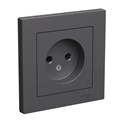 ATLASDESIGN РОЗЕТКА без заземления без шторок, 16А, в сборе, БАЗАЛЬТ ATN001440 - фото 4333