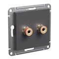 ATLASDESIGN АУДИОРОЗЕТКА двойная, БАЗАЛЬТ ATN001487 - фото 4420