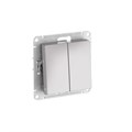 ATLASDESIGN AQUA 2-клавишный ВЫКЛЮЧАТЕЛЬ, IP44, сх.5, 10АХ, мех., быстрозажим. клем., АЛЮМИНИЙ ATN440351S - фото 5406