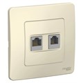 BLANCA С/У РОЗЕТКА двойная: комп.RJ45, кат.5E + телефон. RJ11, МОЛОЧНЫЙ BLNIS045112 - фото 5706