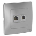 BLANCA С/У РОЗЕТКА двойная: комп.RJ45, кат.5E + телефон. RJ11, АЛЮМИНИЙ BLNIS045113 - фото 5711