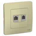 BLANCA С/У РОЗЕТКА двойная: комп.RJ45, кат.5E + телефон. RJ11, БЕЖЕВЫЙ BLNIS045117 - фото 5729