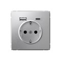 ARTGALLERY РОЗЕТКА 16А с 2 USB A+C, 5В/2,4А/3,0А, 2х5В/1,5А, механизм, АЛЮМИНИЙ GAL000332 - фото 6775