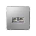 ARTGALLERY РОЗЕТКА двойная компьютерная RJ45+RJ45, кат.6А, механизм, АЛЮМИНИЙ GAL000388 - фото 6835