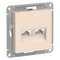 ATLASDESIGN РОЗЕТКА двойная компьютерная RJ45+RJ45 кат. 5e, механизм, БЕЖЕВЫЙ ATN000285 - фото 692