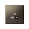 ARTGALLERY USB РОЗЕТКА A + тип-C 45Вт высокоскор.заряд. QC, PD, механизм, МОККО GAL000629 - фото 7039