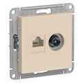 ATLASDESIGN РОЗЕТКА двойная ТВ + компьютерная RJ45 кат. 5e, механизм, БЕЖЕВЫЙ ATN000289 - фото 703