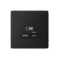ARTGALLERY USB РОЗЕТКА тип-С 65Вт высокоскор.заряд. QC, PD, механизм, КАРБОН GAL001027 - фото 7435