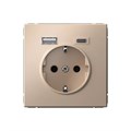 ARTGALLERY РОЗЕТКА 16А с 2 USB A+C, 5В/2,4А/3,0А, 2х5В/1,5А, механизм, ПЕСОЧНЫЙ GAL001232 - фото 7705