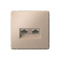 ARTGALLERY РОЗЕТКА двойная компьютерная RJ45+RJ45, кат.6А, механизм, ПЕСОЧНЫЙ GAL001288 - фото 7765
