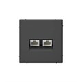 ARTGALLERY РОЗЕТКА двойная компьютерная RJ45+RJ45, кат. 5е, механизм, БАЗАЛЬТ GAL001485 - фото 8000