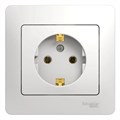 GLOSSA РОЗЕТКА с заземлением без шторок, 16А, в сборе, БЕЛЫЙ GSL000142 - фото 8260