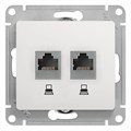 GLOSSA РОЗЕТКА двойная компьютерная RJ45+RJ45 кат. 5e, механизм, БЕЛЫЙ GSL000185KK - фото 8528