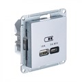 ATLASDESIGN USB РОЗЕТКА A + тип-C 45Вт высокоскор.заряд. QC, PD, механизм, АЛЮМИНИЙ ATN000329 - фото 853