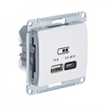 GLOSSA USB РОЗЕТКА A + тип-C 45Вт высокоскор.заряд. QC, PD, механизм, БЕЖЕВЫЙ GSL000229 - фото 8693