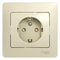 GLOSSA РОЗЕТКА с заземлением со шторками, 16А, в сборе, БЕЖЕВЫЙ GSL000244 - фото 8758