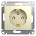 GLOSSA РОЗЕТКА с заземлением со шторками, 16А, механизм, БЕЖЕВЫЙ GSL000245 - фото 8768