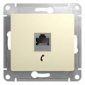 GLOSSA РОЗЕТКА телефонная RJ11, механизм, БЕЖЕВЫЙ GSL000281T - фото 8936