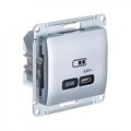 GLOSSA USB РОЗЕТКА тип-С 65Вт высокоскор.заряд. QC, PD, механизм, АЛЮМИНИЙ GSL000327 - фото 9059