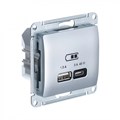 GLOSSA USB РОЗЕТКА A + тип-C 45Вт высокоскор.заряд. QC, PD, механизм, АЛЮМИНИЙ GSL000329 - фото 9063