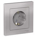 ATLASDESIGN РОЗЕТКА с заземлением со шторками, 16А, в сборе, АЛЮМИНИЙ ATN000344 - фото 926