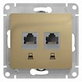 GLOSSA РОЗЕТКА двойная компьютерная RJ45+RJ45 кат. 5e, механизм, ТИТАН GSL000485KK - фото 9368