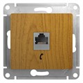 GLOSSA РОЗЕТКА телефонная RJ11, механизм, ДУБ GSL000581T - фото 9535